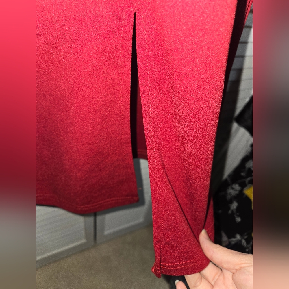 Elegant Women's S Burgundy V-Neck Dress - Picture 8 of 12